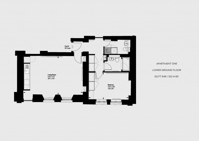 One bedroom example